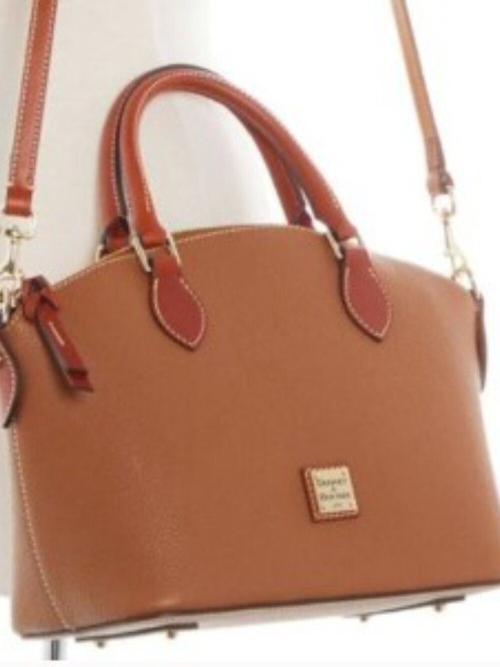 New Dooney & Bourke Pebble Grain Zip Satchel - Caramel - Picture 3 of 3